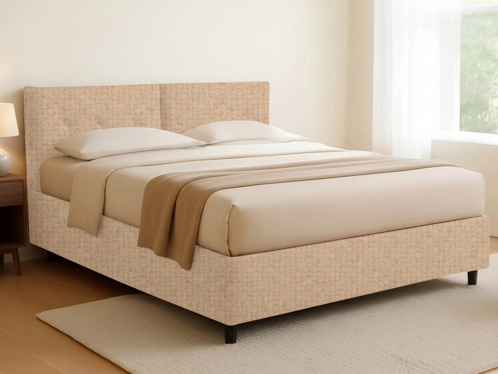 York, Letto Piazza e Mezza Sfoderabile Made in Italy, Beige