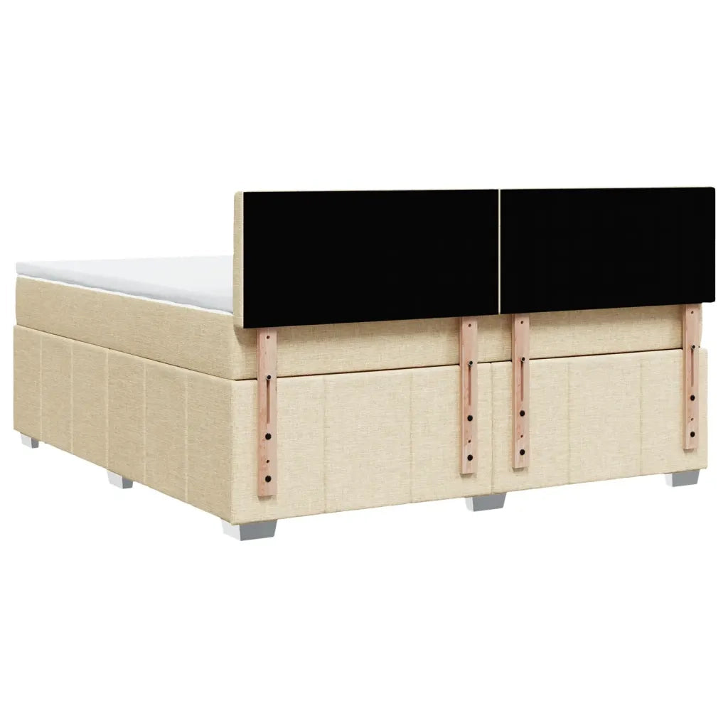 vidaXL Giroletto a Molle con Materasso Crema 180x200 cm in Tessuto