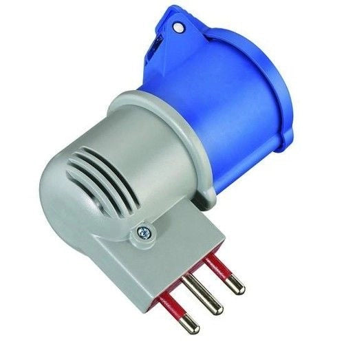 ADATTATORE INDUSTRIALE 16A SPINA ITALIANA PRESA IEC IP44 GRIGIO