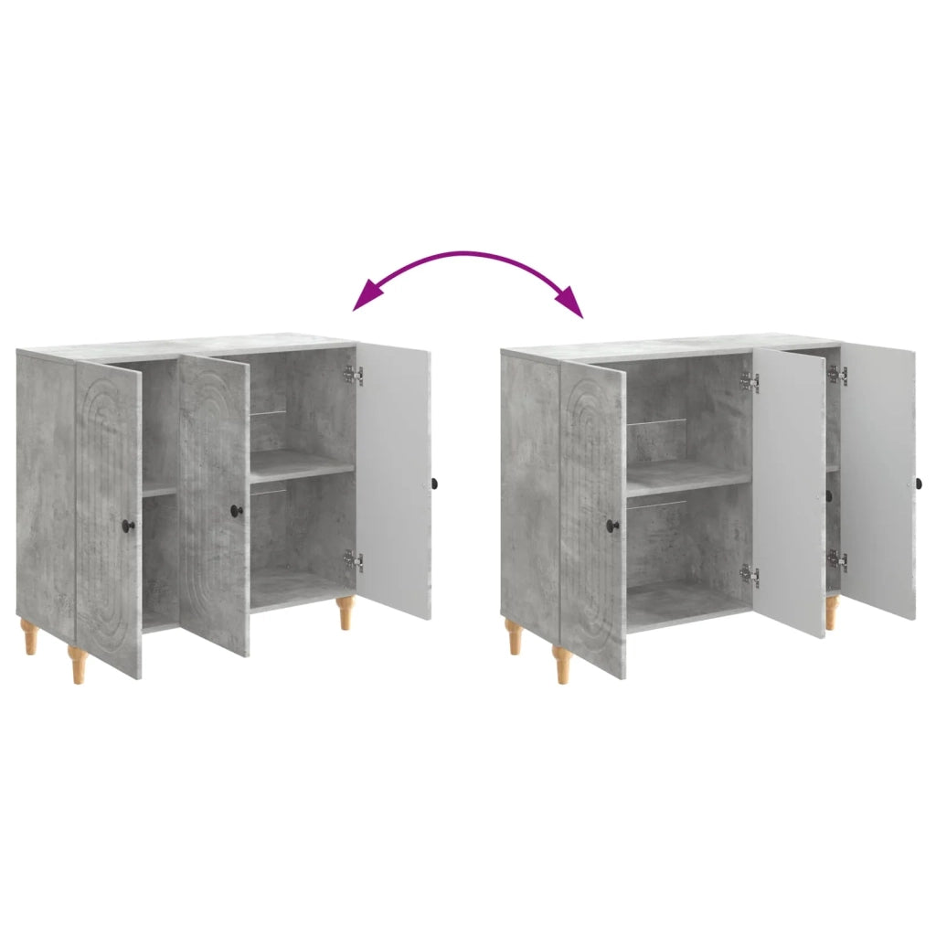 Credenza Grigio Cemento 89 x 34,5 x 80 cm Legno ingegnerizzato