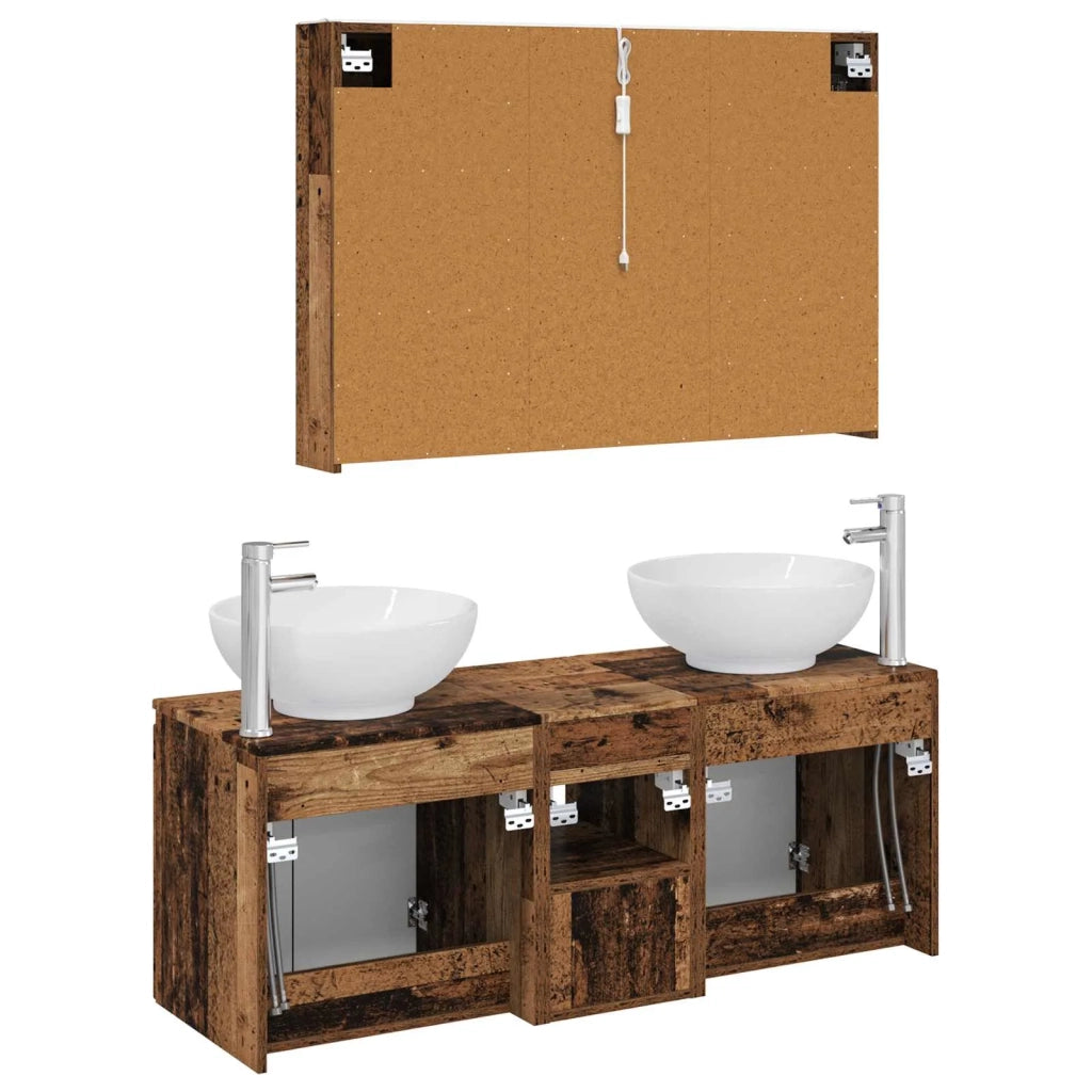 Set di Armadi da Bagno 4 pcs Legno antico Legno ingegnerizzato 3406509