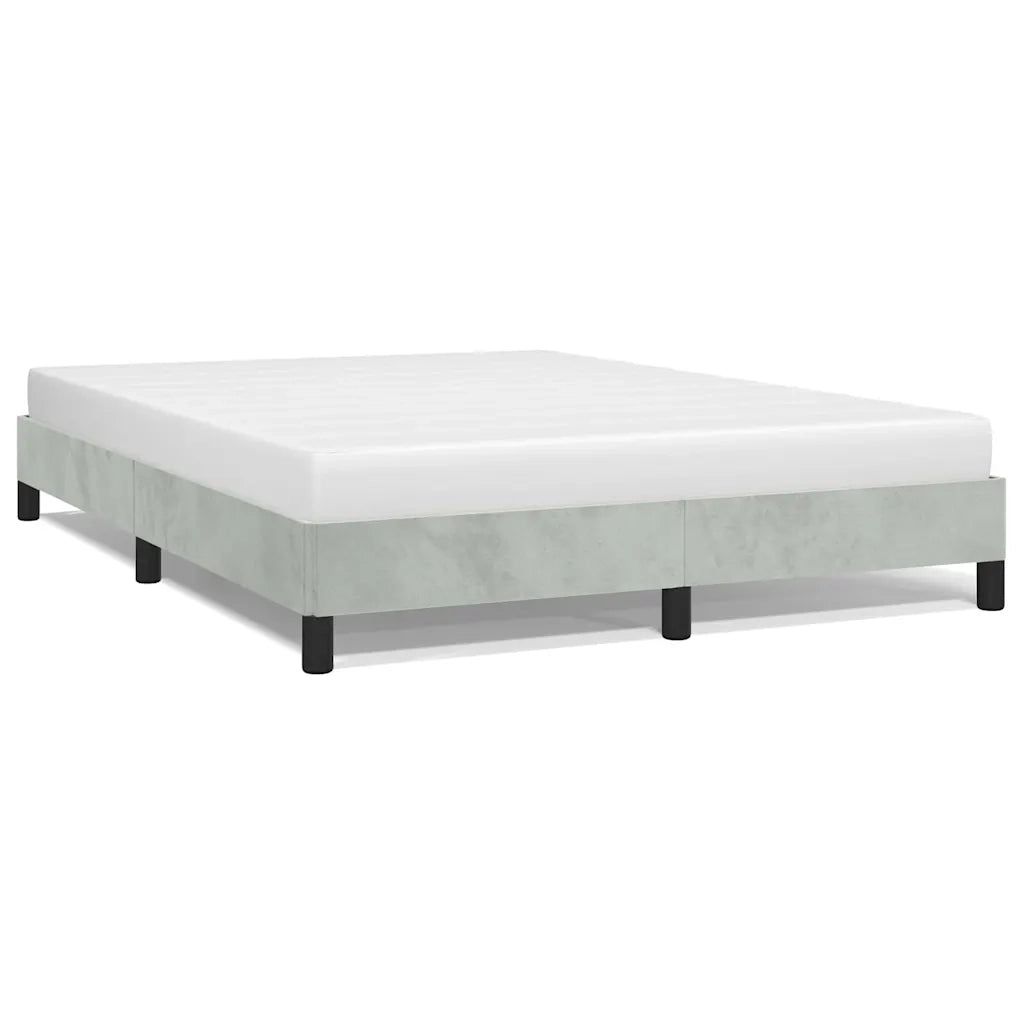 Struttura letto senza Materasso Grigio Chiaro 137x190 cm Velluto integrale 347006