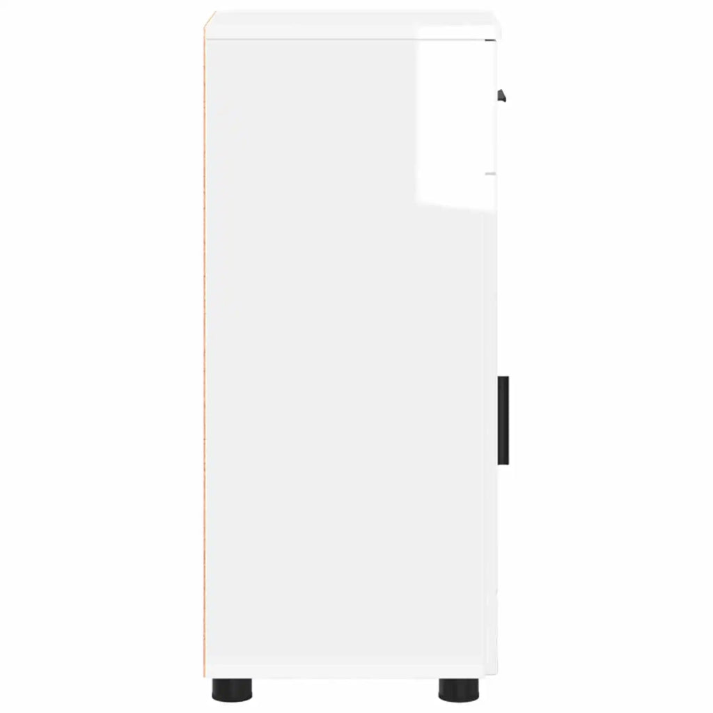 Mobile da Bagno con cassetto Bianco Lucido 30 x 35 x 80 cm 883328
