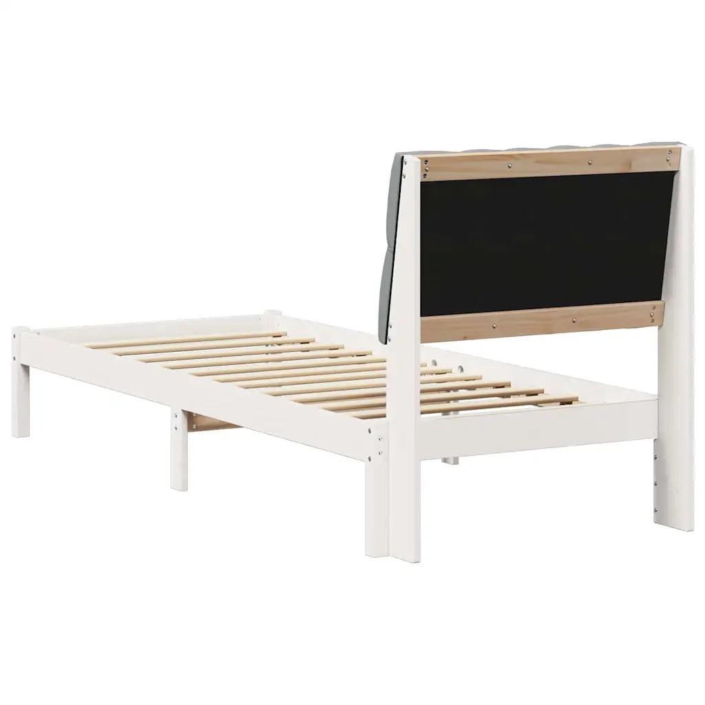 Letto con Testiera Rivestita con testiera Bianco 75 x 190 cm 878863
