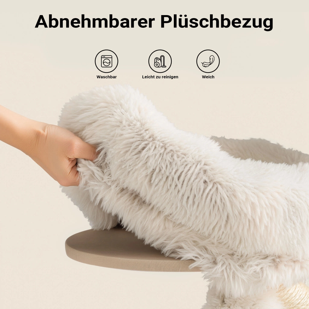 Fudajo Albero tiragraffi con design a rami 130 cm con peluche e sisal