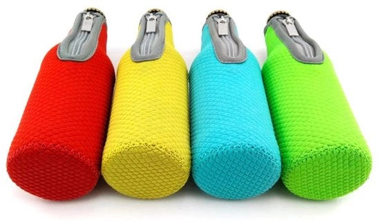 Set di contenitori per bevande in neoprene isolato - 4 pezzi - chiusura a cerniera - lavabile a 30 gradi