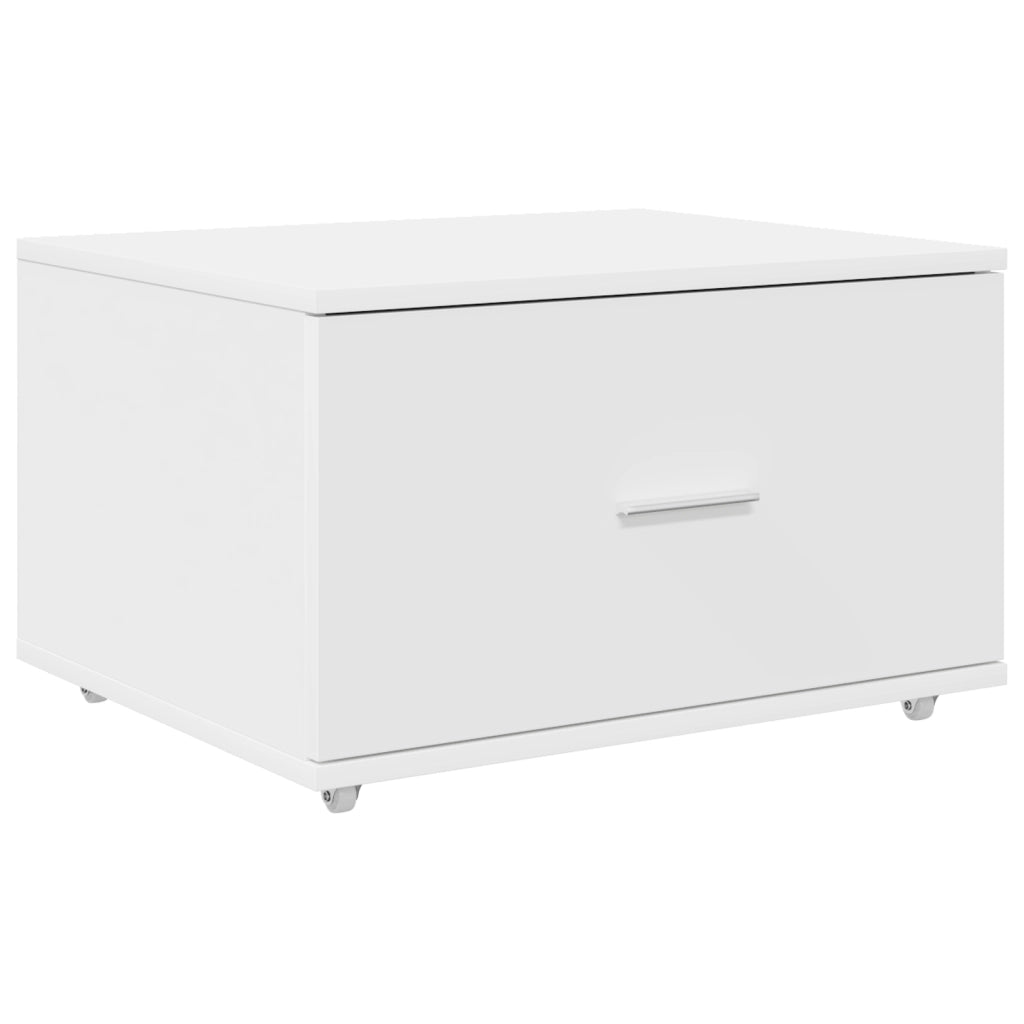 Armadio con cassetti su ruote Bianco 55x45x33.5 cm Legno ingegnerizzato