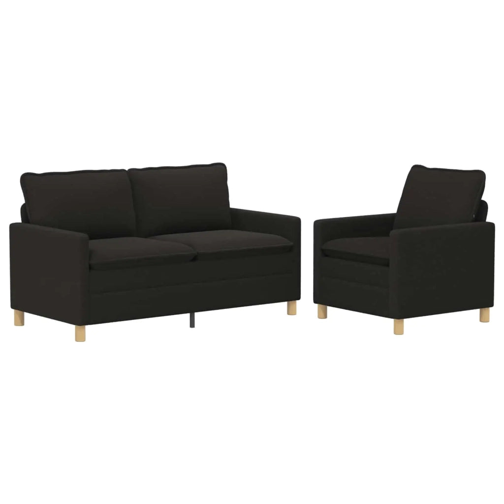 Set di divani 2 pz Nero Tessuto 3417081
