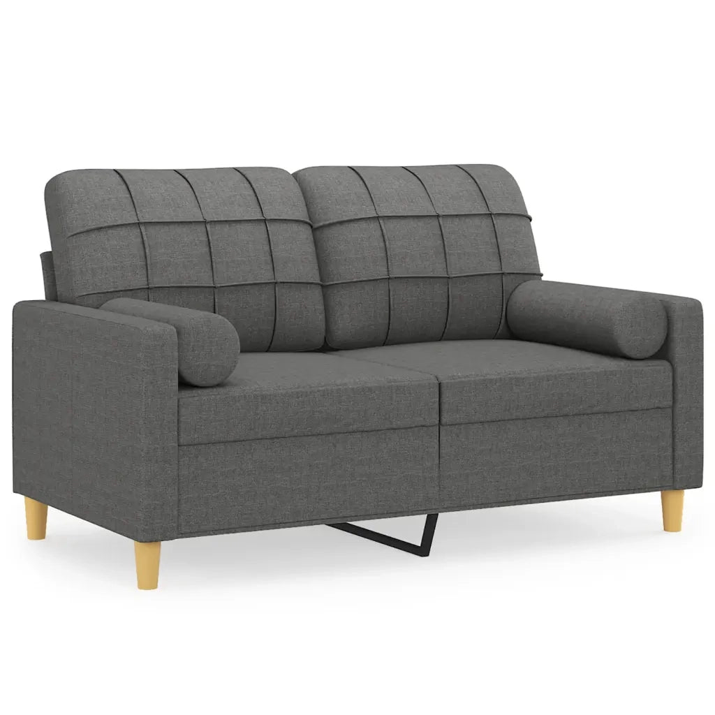 Divano a 2 Posti con Cuscini-Sofa 2 Posti con Cuscini Grigio Scuro 120 cm in Tessuto 219589