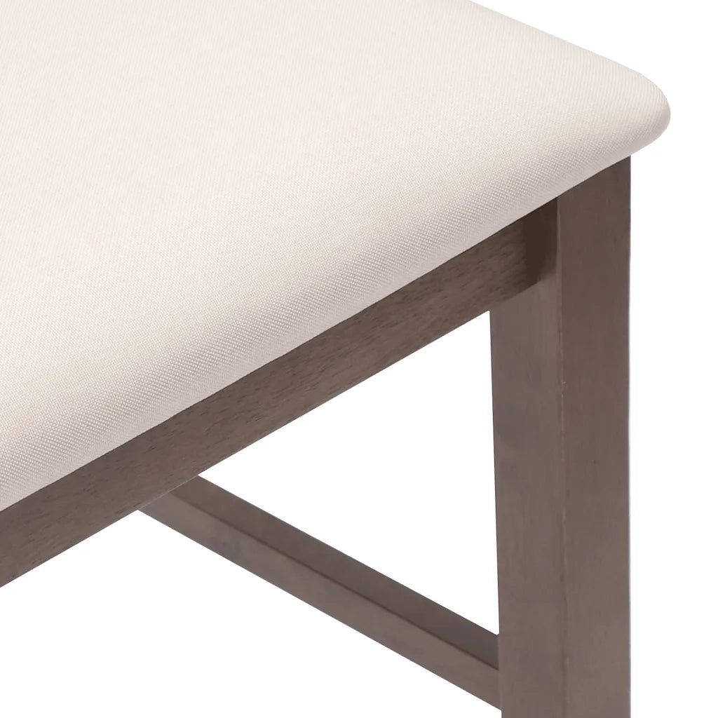 vidaXL Sgabelli da Bar con Cuscini 2pz Marrone Legno Massello di Hevea