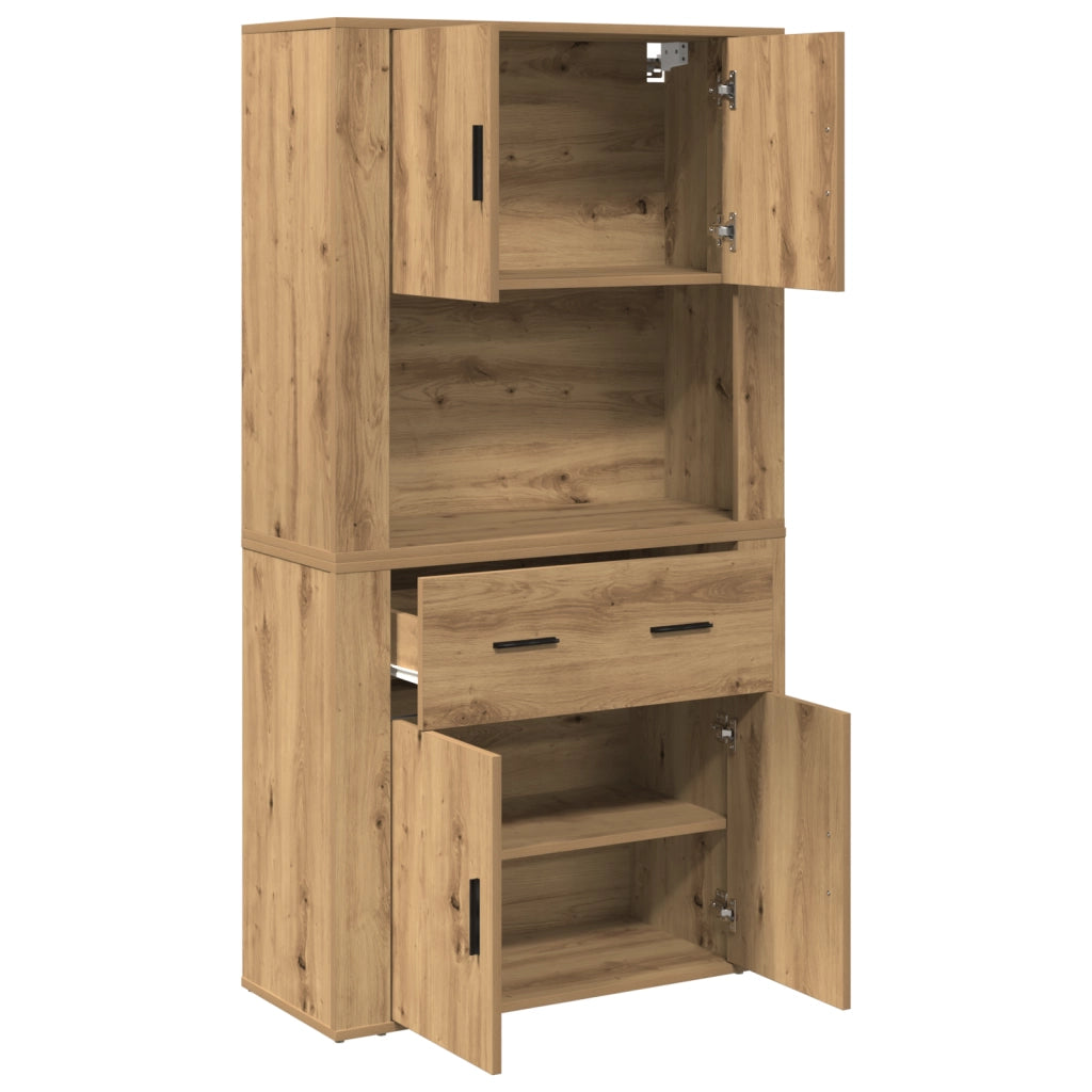 Highboard Rovere Artigianale 80x33x150 cm Legno Ingegnerizzato