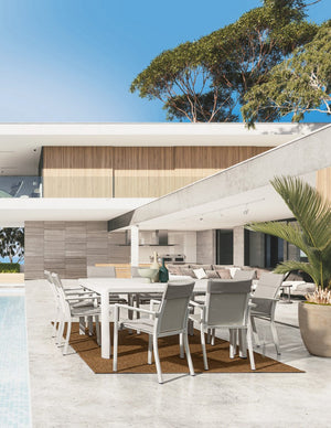 Tavolo Allungabile da Giardino 149x97/149x77.5 cm in Alluminio Kiplin Bianco