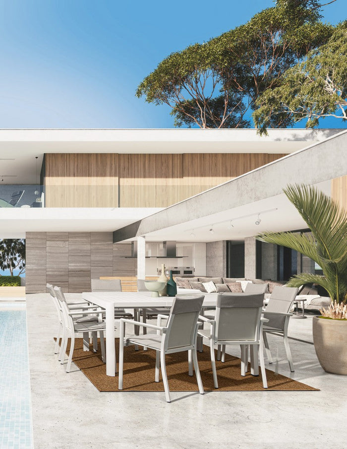 Tavolo Allungabile da Giardino 149x97/149x77.5 cm in Alluminio Kiplin Bianco