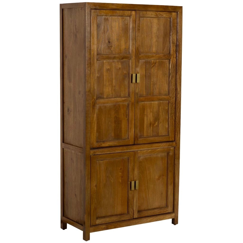 Armadio in legno marrone a 4 ante, 90x40x180h cm