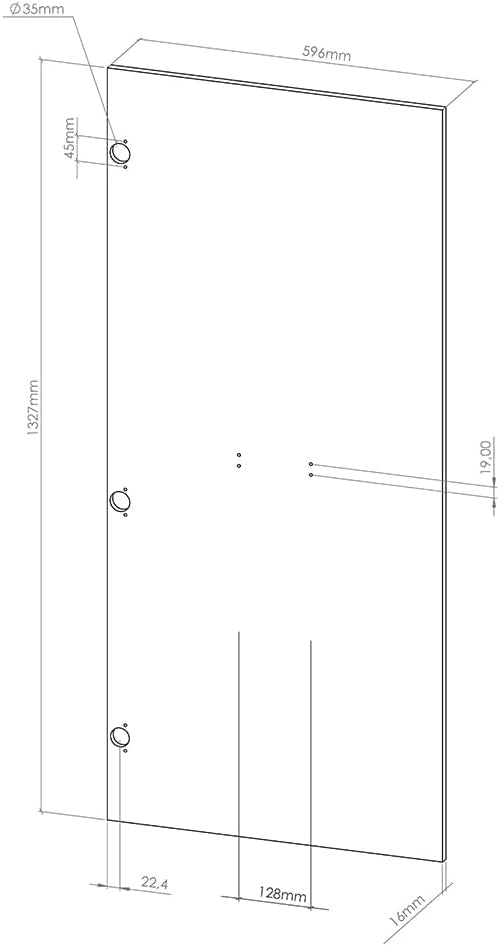 Frontale cucina R-Line, Quercia dorata, 59.6 x 132.7 cm frontale del mobile per dispensa