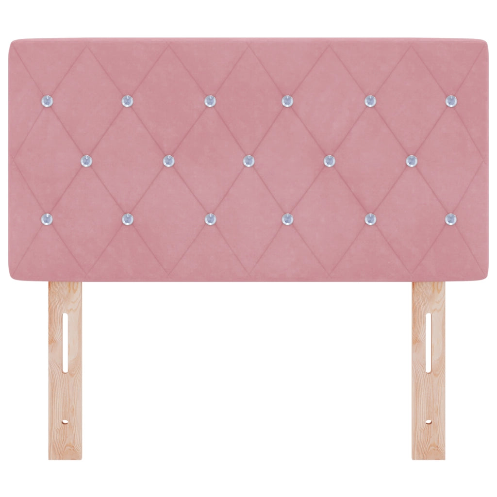 Testiera LED con Bottoni di Cristallo Rosa 80 cm Velluto