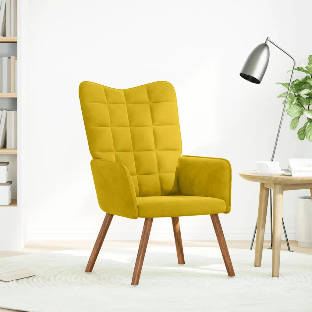 Divano Sedia-Poltrona Relax Giallo in Velluto 885431