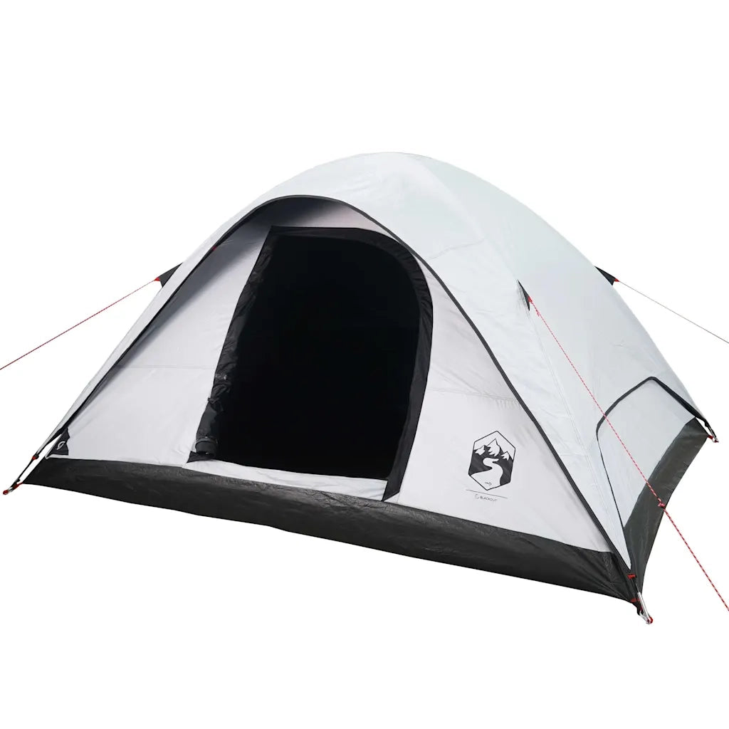 Tenda Familiare a Cupola 6 Persone Bianca Tessuto Impermeabile 94554