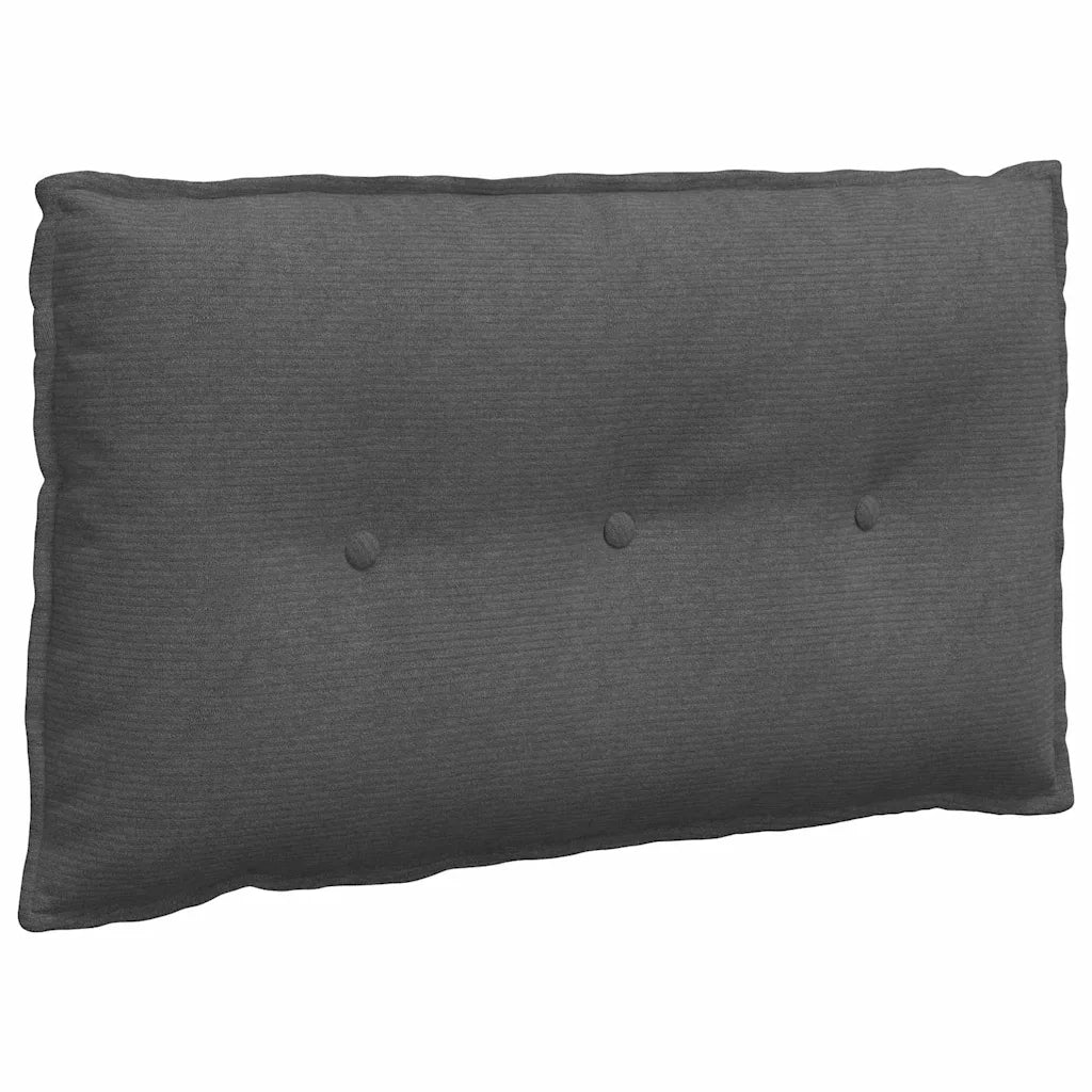 Cuscino per Schiena | Cuscino dorsale Grigio scuro 80 x 50 cm Tessuto in Cords