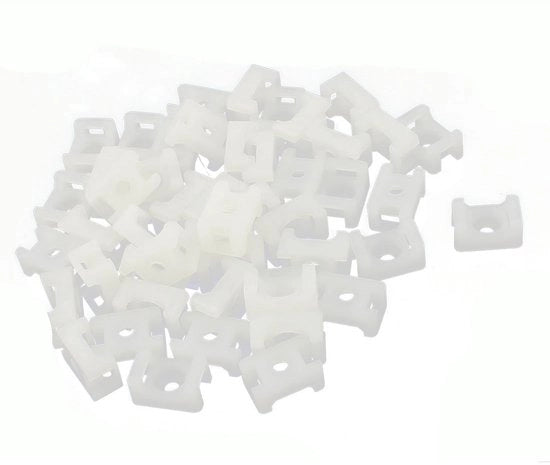 Cablettes e Supporti di Montaggio - Facili da Attaccare - Bianco - Progettate a Forma di Sella - Adatte per Cavi e Fili - 50 Pezzi