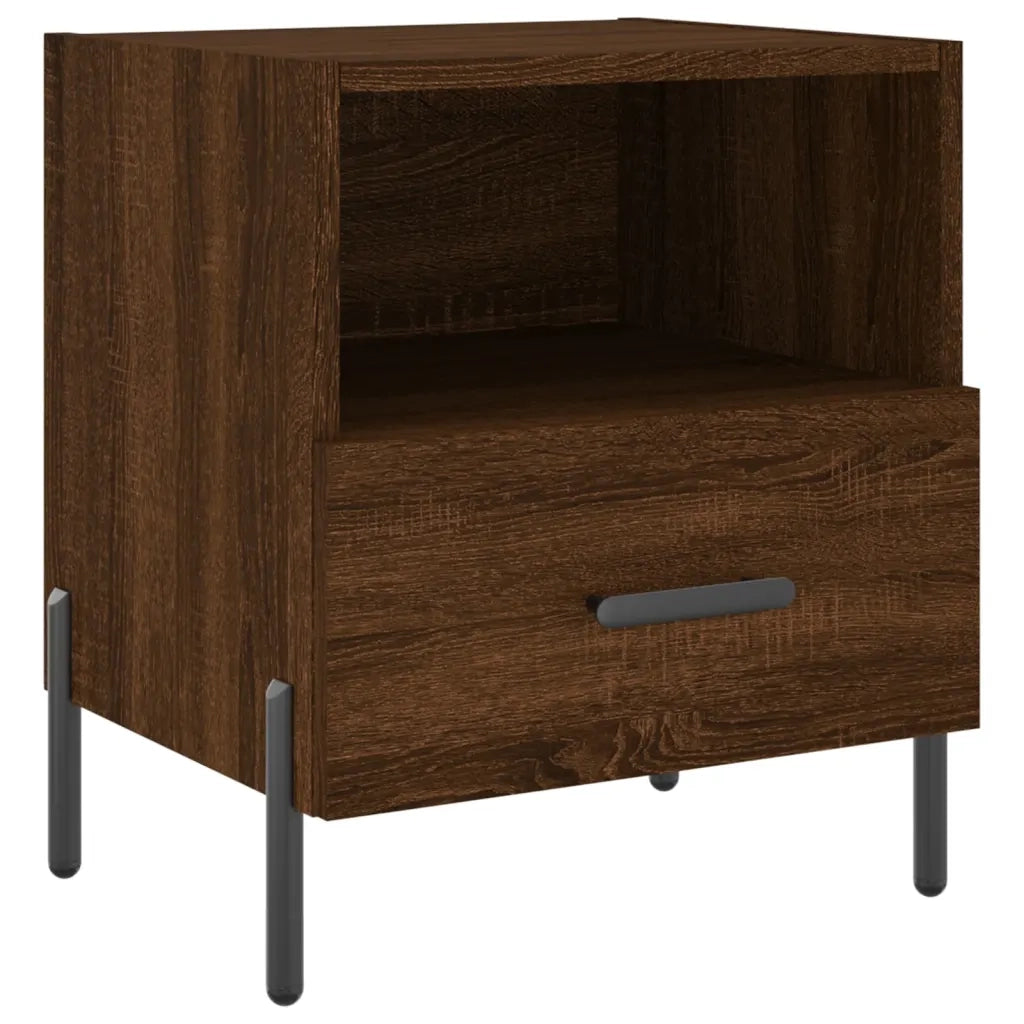 Set di 2 Comodini | Armadio da Notte | Mobiletto da notte Rovere Marrone 40x35x47,5 cm in Legno Multistrato