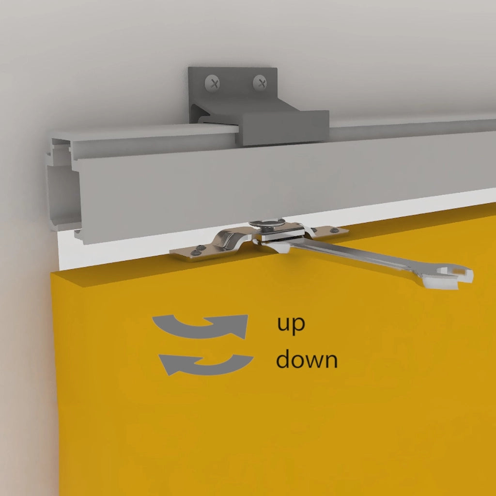 Binario per Porte Scorrevoli con Kit di Accessori 200 cm in Alluminio Emuca