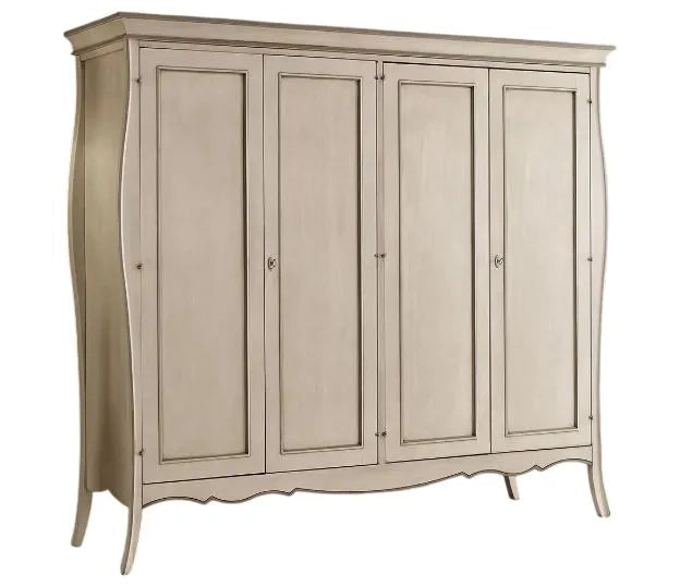 Armadio sagomato 4 porte in legno avorio tortora l.235x p.64 h.212 (688) - Mobili 2G