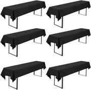 Set da tavolo da giardino 6 pezzi 110 x 260 cm Telaio in poliestere, lavabile e resistente, tovaglia da tavolo per feste all'aperto, compleanni o barbecue (nero)