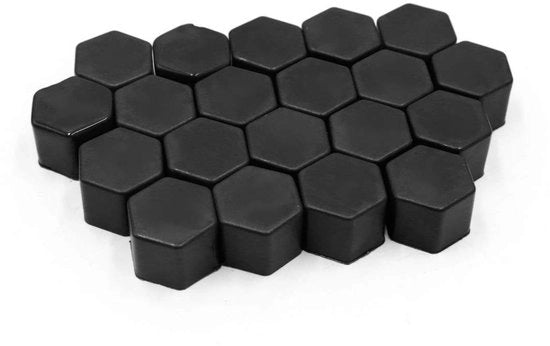Copertura in Silicone per Ruota in Acciaio - 20 pezzi con Copertura a Viti in Tessuto - 19mm - Nero