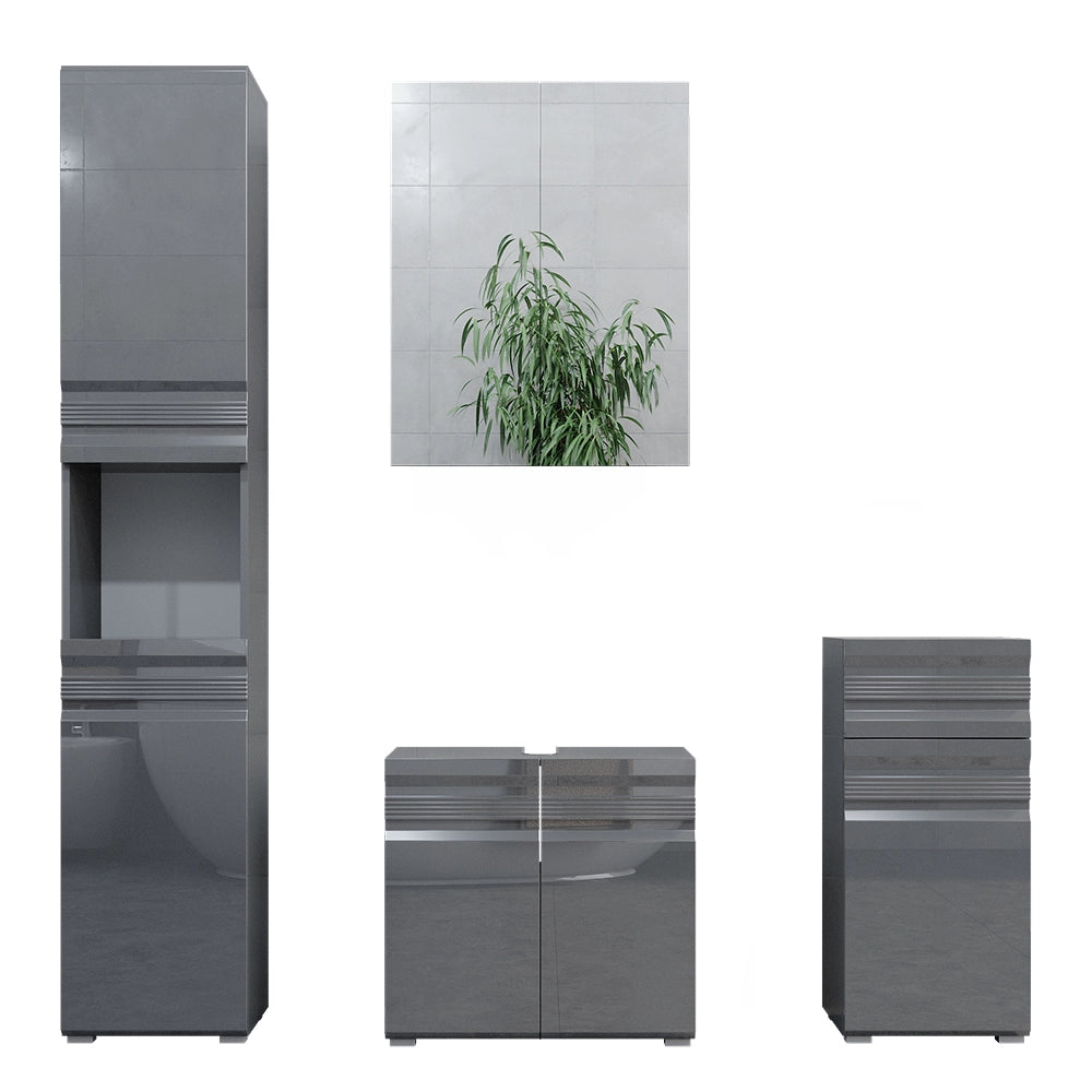 Vicco Set mobili bagno Antracite lucido 4 parti