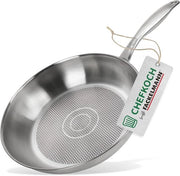 Padella in acciaio inossidabile Ø 28 cm - Adatta per induzione - Struttura a griglia di miele