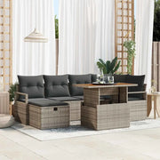Set Divano da Giardino 7 pcs Grigio polyrattan