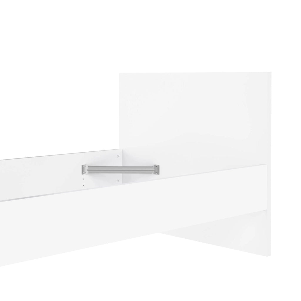 Assar, Letto Singolo Dimensione Materasso 90x190 cm, Bianco Lucido