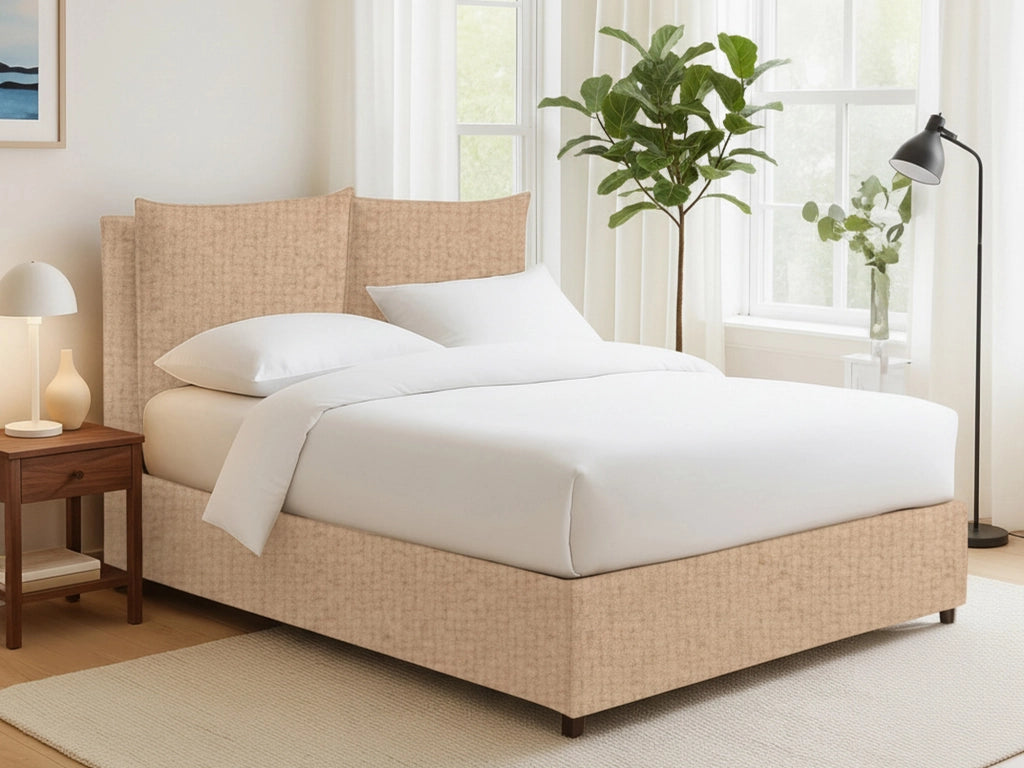 Todmorden, Letto Singolo Sfoderabile Made in Italy, Beige