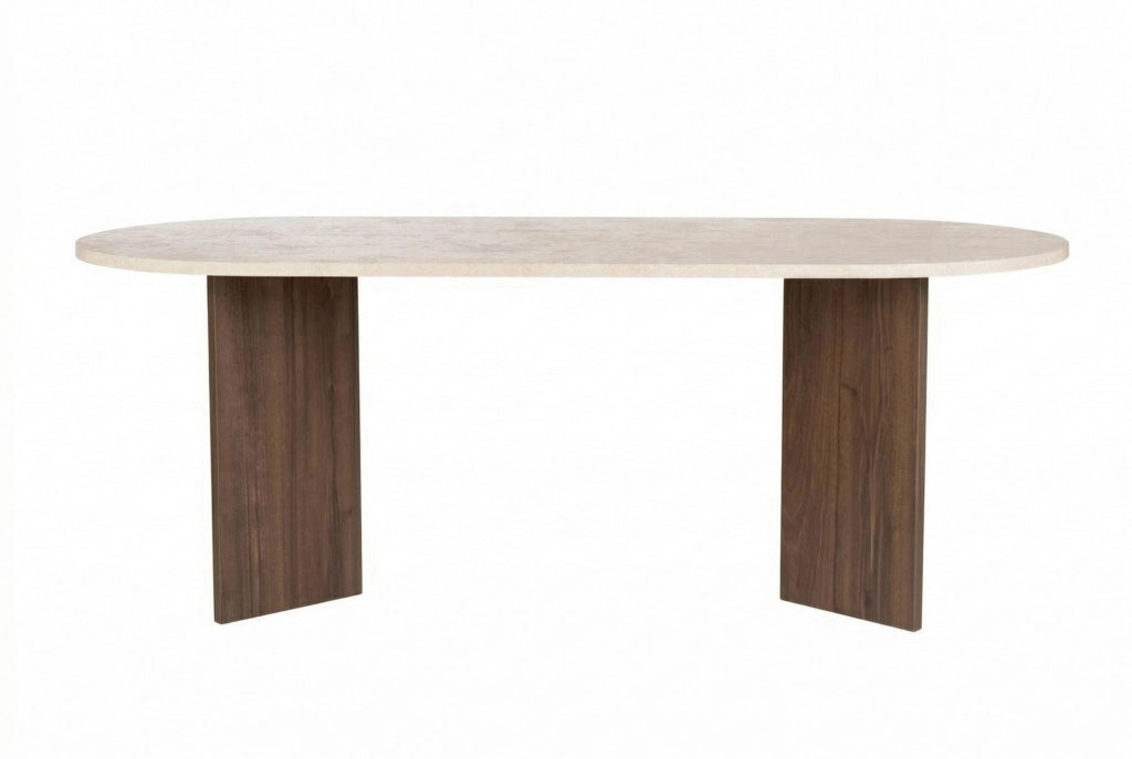 Tavolo da pranzo in legno "Sabella" - 200 x 90 x 75 cm - Travertino