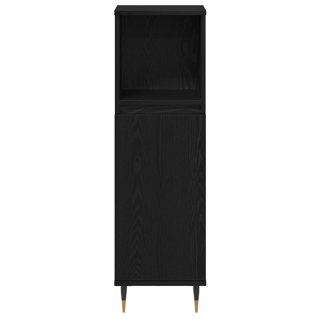Set di mobili per il bagno 3 pezzi Rovere Nero Legno ingegnerizzato
