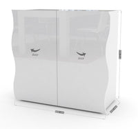 Mobile Multiuso 2 Ante 90x40x81 cm Onda Bianco Lucido