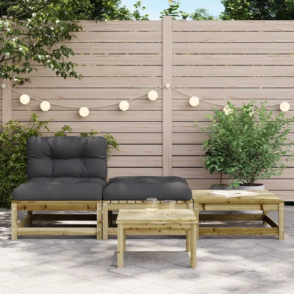 Divano da Giardino Senza Braccioli con Cuscini e Poggiapiedicod mxl 134494