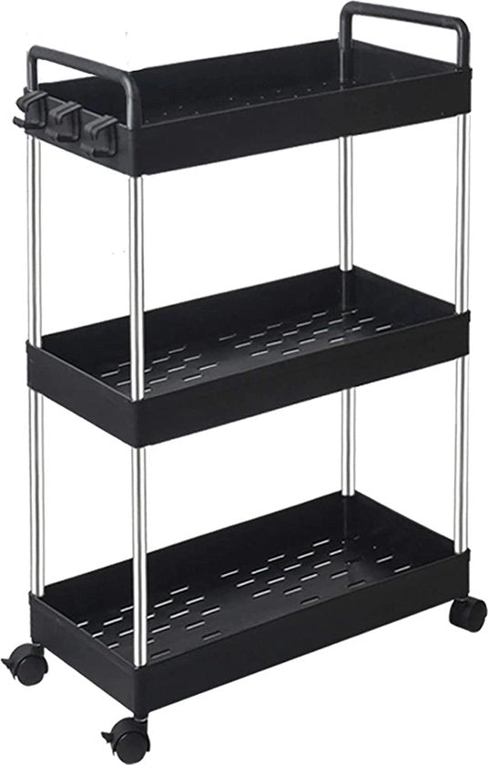 Trolley di cucina con ripiani - Trolley di cucina per conservare - Trolley di cucina con ruote - con livelli - duraturo - spazievenditore