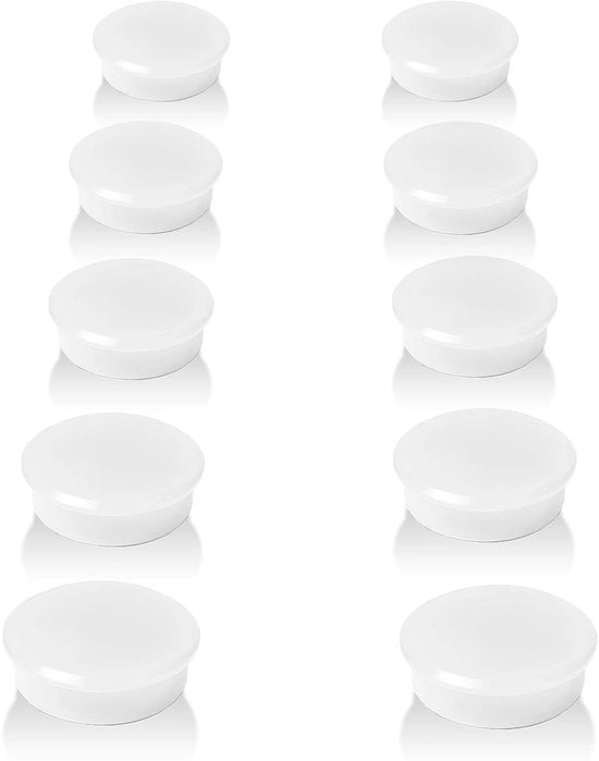 Pacchetto da 10 pezzi di magneti forti per lavagne e whiteboard - magneti rotondi bianchi per frigorifero, decorativi mini magneti piccoli, magneti con forte aderenza per lavagne, magneti per parete, ufficio, scuola, magneti per lavagna