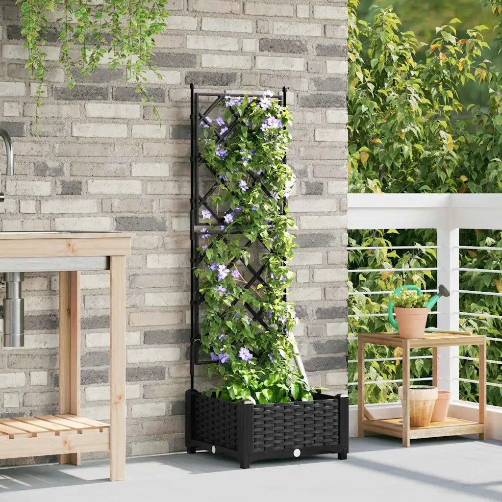 Fioriere | Cassetta per fiori | Vaso da giardino Nero 40 x 40 x 125,5 cm Plastica