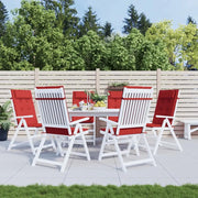 Cuscini per Sedia con Schienale Alto 6 pz Rosso Tessuto Oxford 361894