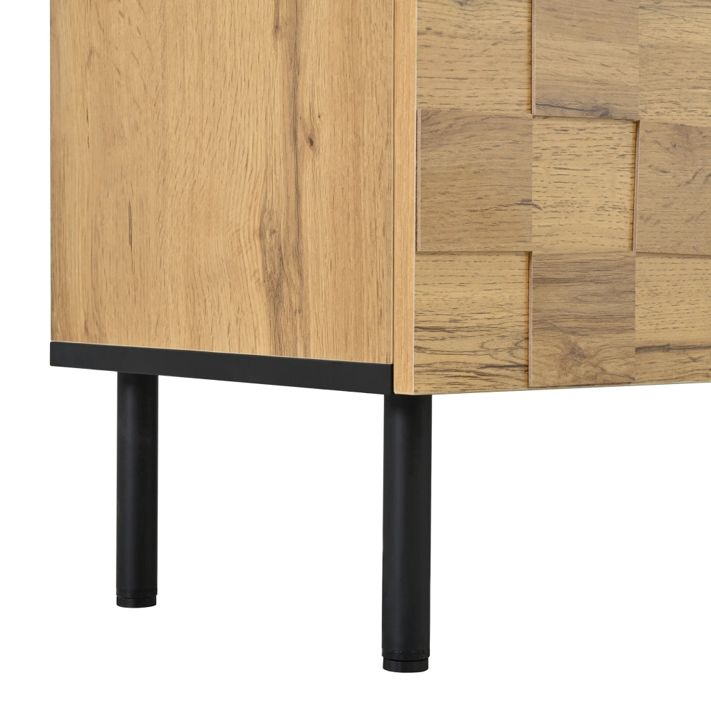 Mobile TV 170x35x44.5 cm con 2 ante; cassetto e vano aperto in pannello truciolare naturale