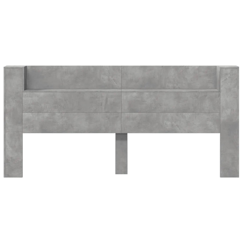 Testiera con Contenitore a LED Grigio Cemento 220x16,5x103,5 cm 839276