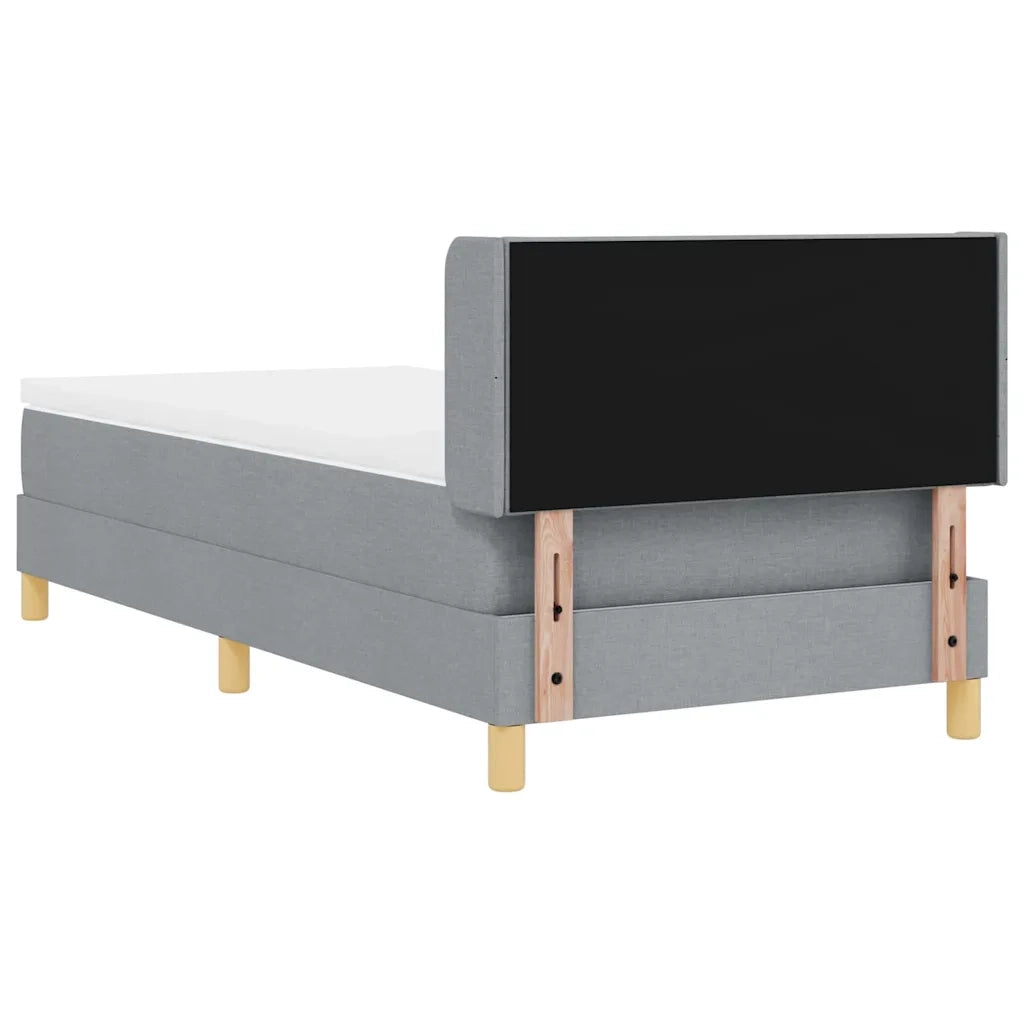 Letto a molle con testiera Grigio chiaro 190 x 90 cm Poliestere