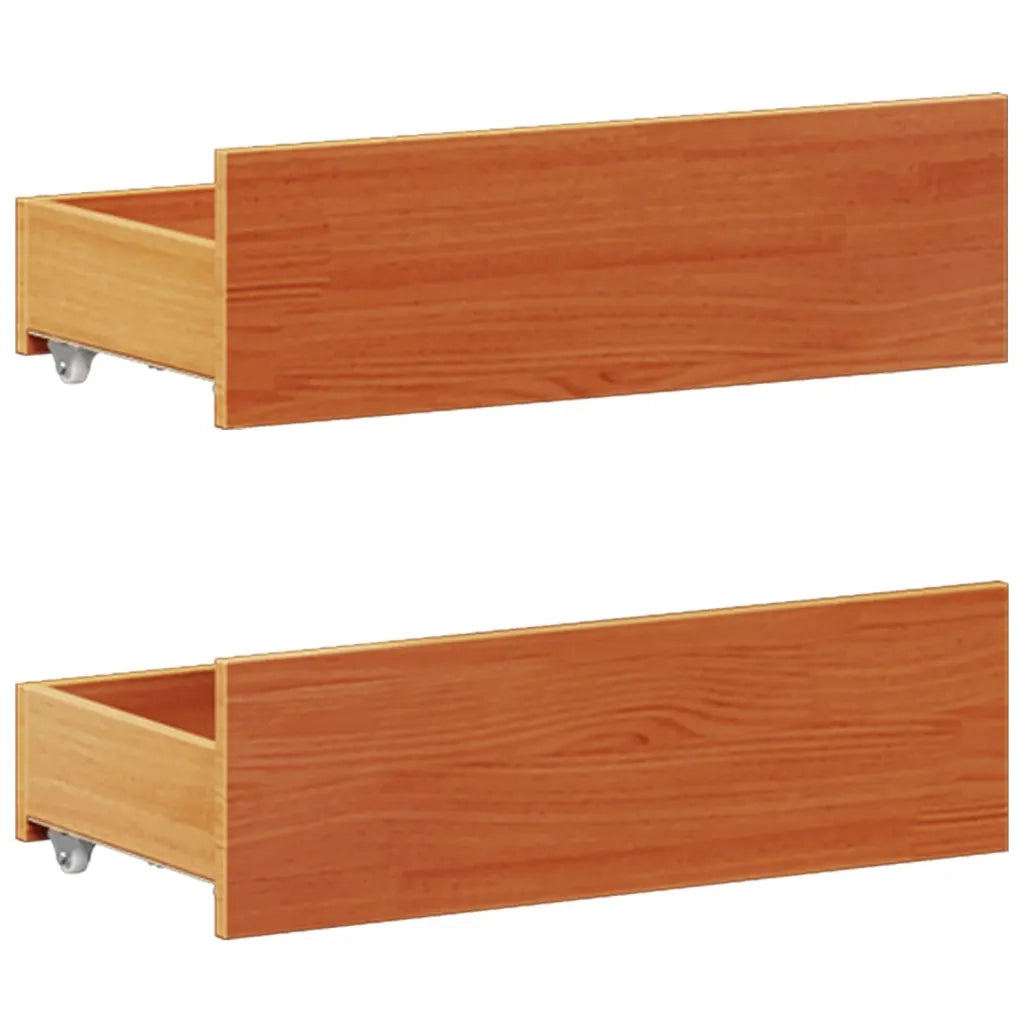 vidaXL Giroletto senza Materasso con Testiera Marrone Cera 180x200Pino