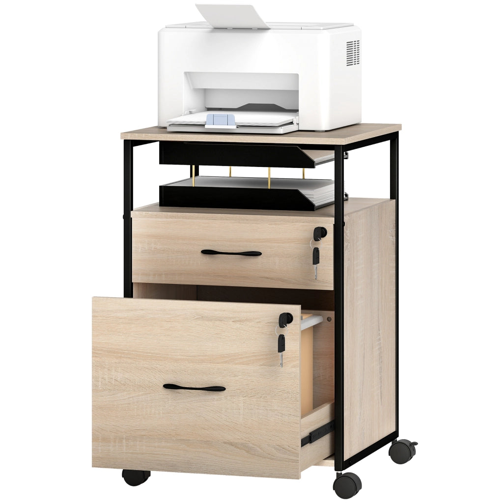 Scrivania con cassetti e ruote ¨C zephmum ¨C 44x40x66,5 cm legno