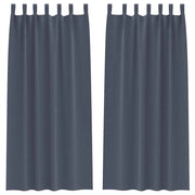 Tende Oscuranti | Tende Blackout con Anelli 2 pz Antracite 260 x 140 cm