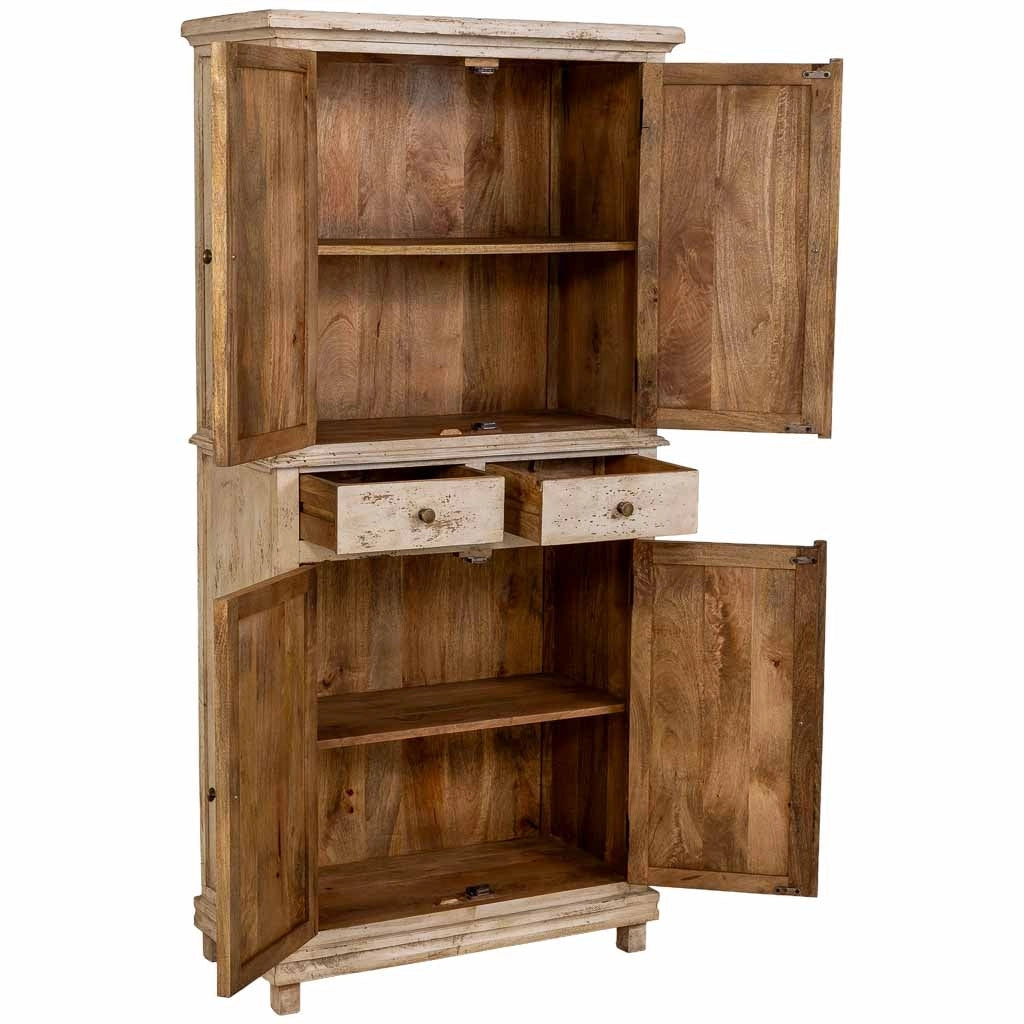 Armadio in legno beige fatto a mano 85x40x180h cm