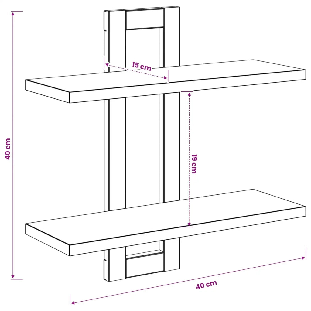 Scaffali flottanti Rovere Artigianale 40 x 15 x 40 cm 8012419